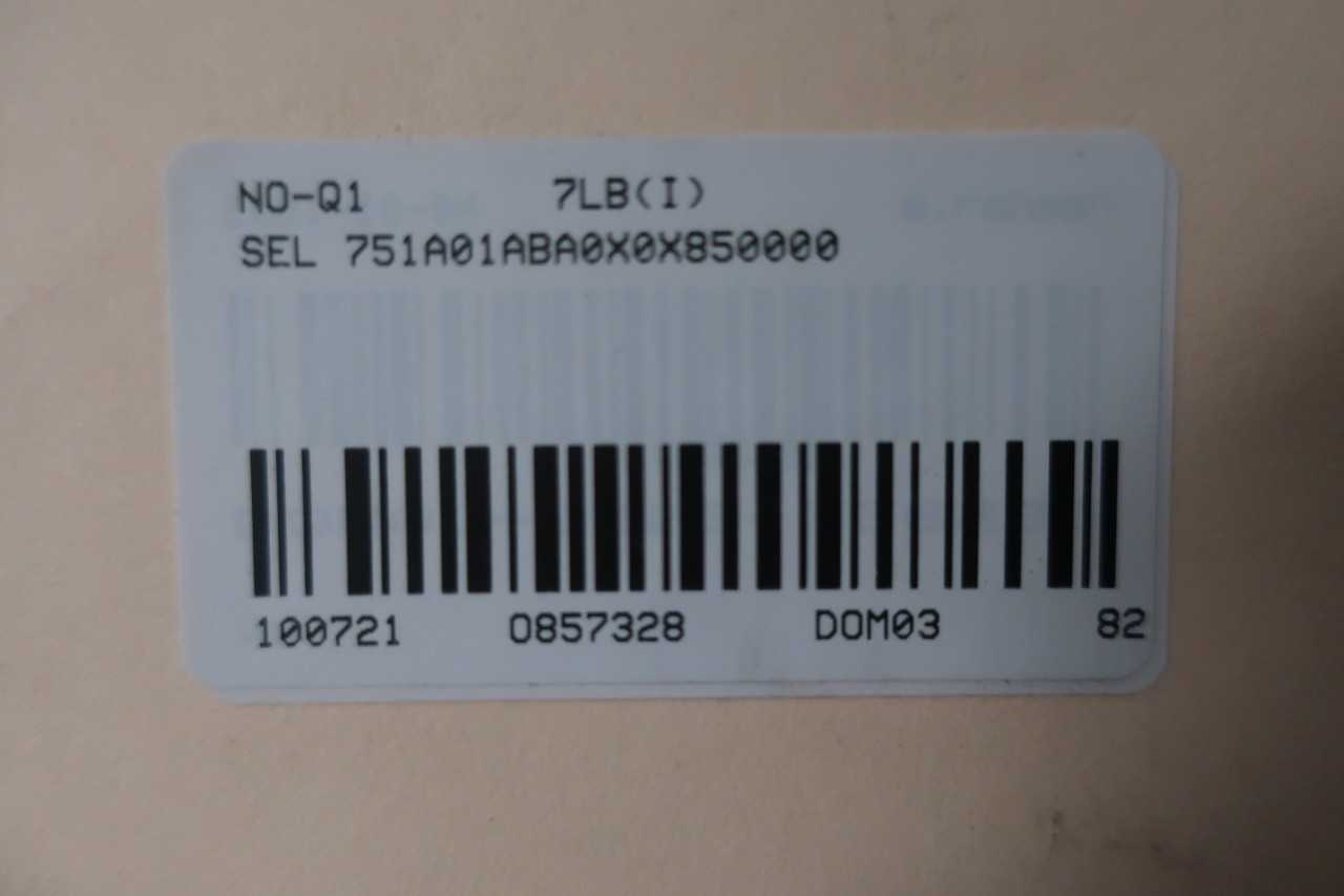 SEL 751A01ABA0X0X850000 FEEDER PROTECTION RELAY 120/240V-AC - AUTOMATION & CONTROLS