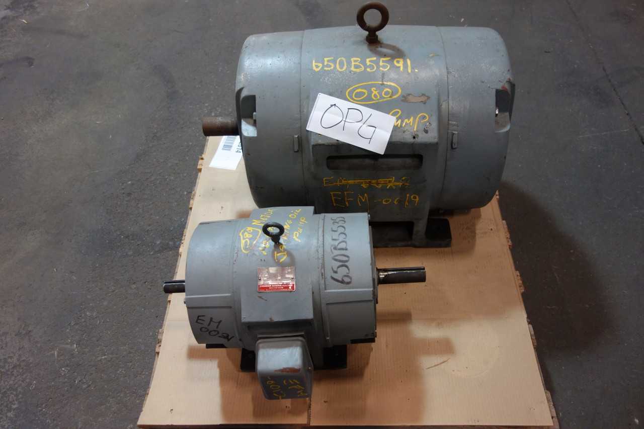 1 PALLET OF ASSORTED ELECTRICAL AC MOTORS- GENERAL ELECTRIC, CANADIAN GENERAL ELECTRIC - ELECTRIC MOTORS