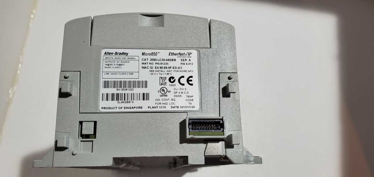 Allen Bradley Micro 850  2080-LC50-48QBB PLC - AUTOMATION & CONTROLS