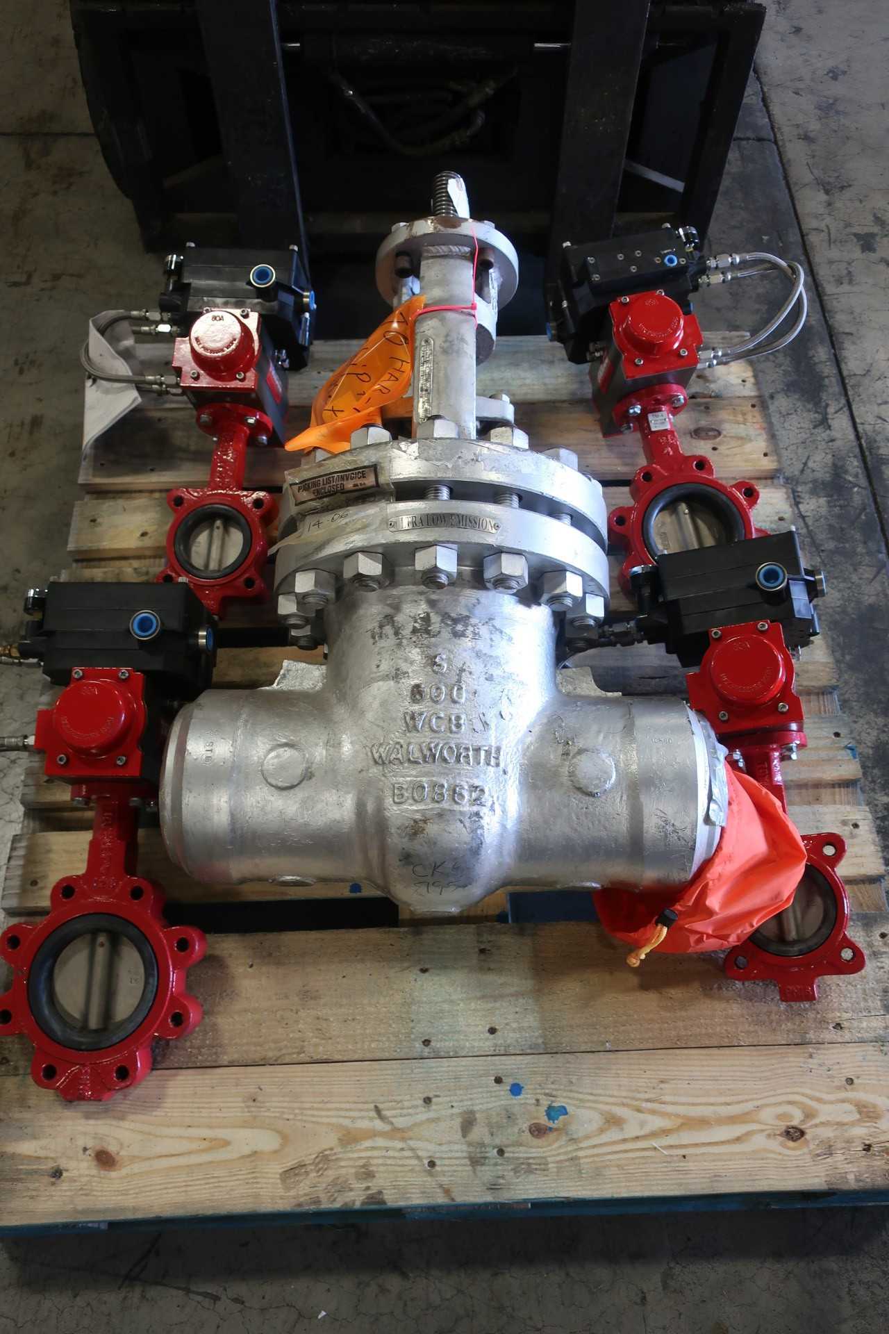 LOT OF 5 ASSORTED VALVES TOWNLEY BUTTERFLY WALWORTH GATE - VALVES