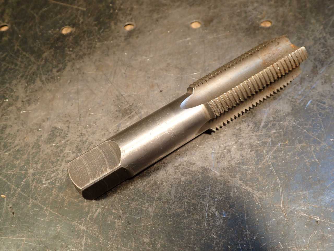 1-1/8" -10 NS HSS Hand Thread Tap: 2-5/8" Long Flutes, 5-1/2" OAL, GH-5, Poland - MACHINING ACCESSORIES & TOOLING