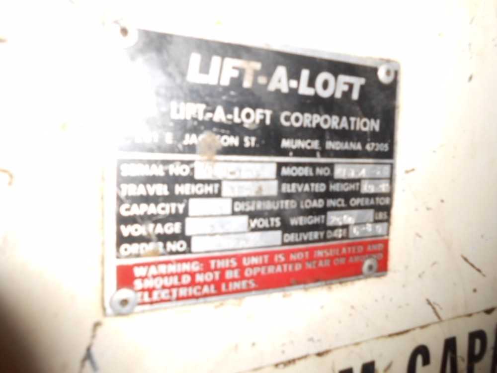 Lift-a-Loft Model KL-4, 6ft Lift Height, 500lb Capacity Man Lift - MATERIAL HANDLING