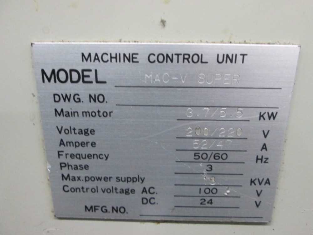 TAKISAWA MAC-V SUPER CNC VMC FANUC CONTROLLER O - M 1992 - CNC MACHINING CENTERS