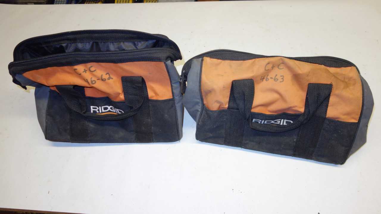 LOT OF 2 RIDGID PROFESSIONAL TOOL BAGS - ELECTRIC POWER TOOLS