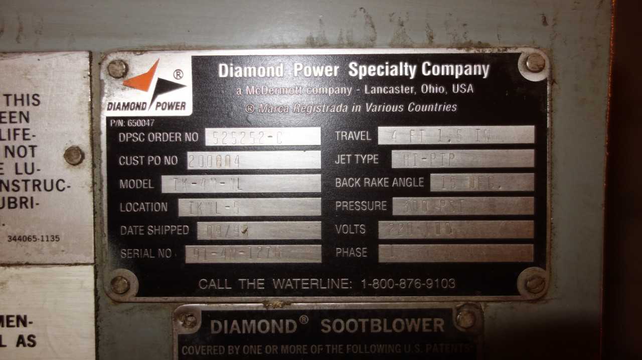 LOT OF 3 DIAMOND POWER IK-4M-WL 300PSI 220V-DC SOOTBLOWER - ELECTRICAL COMPONENTS