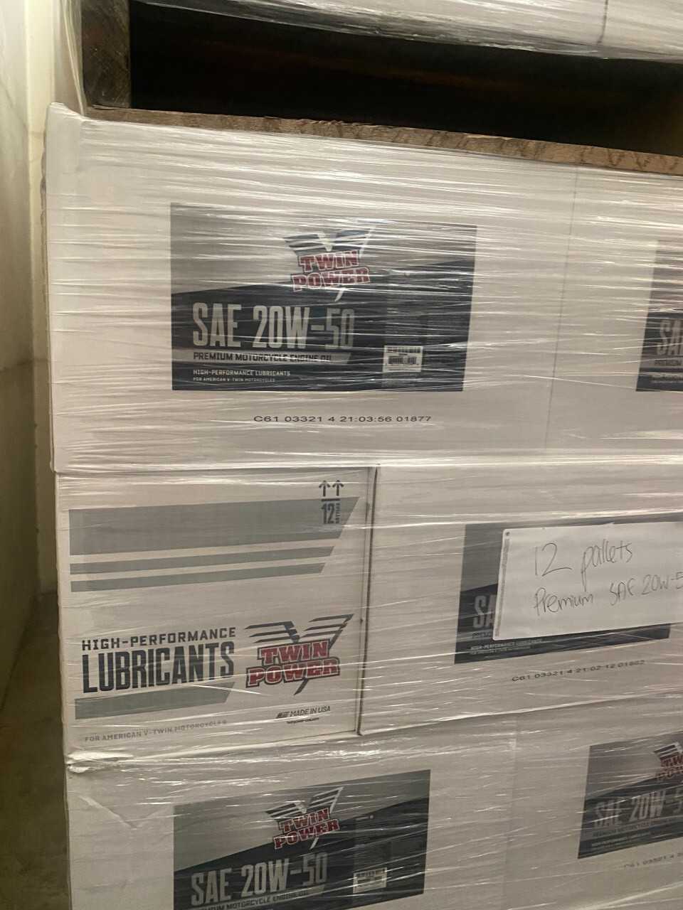 Lot of 2000 Cases of Twin Power 20W-50 Premium Motocycle Engine Oil - PALLET JACKS
