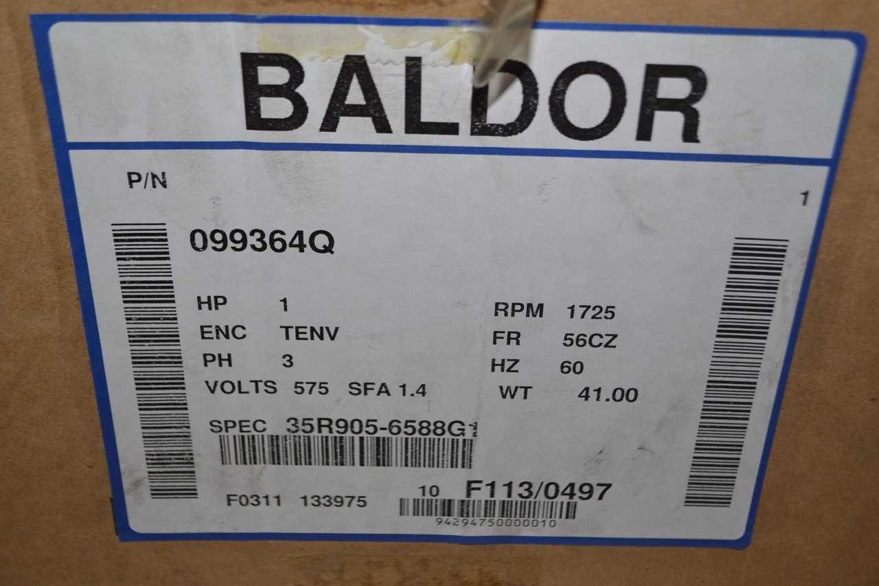 NEW BALDOR 099364Q 1 HP ELECTRIC MOTOR - ELECTRIC MOTORS