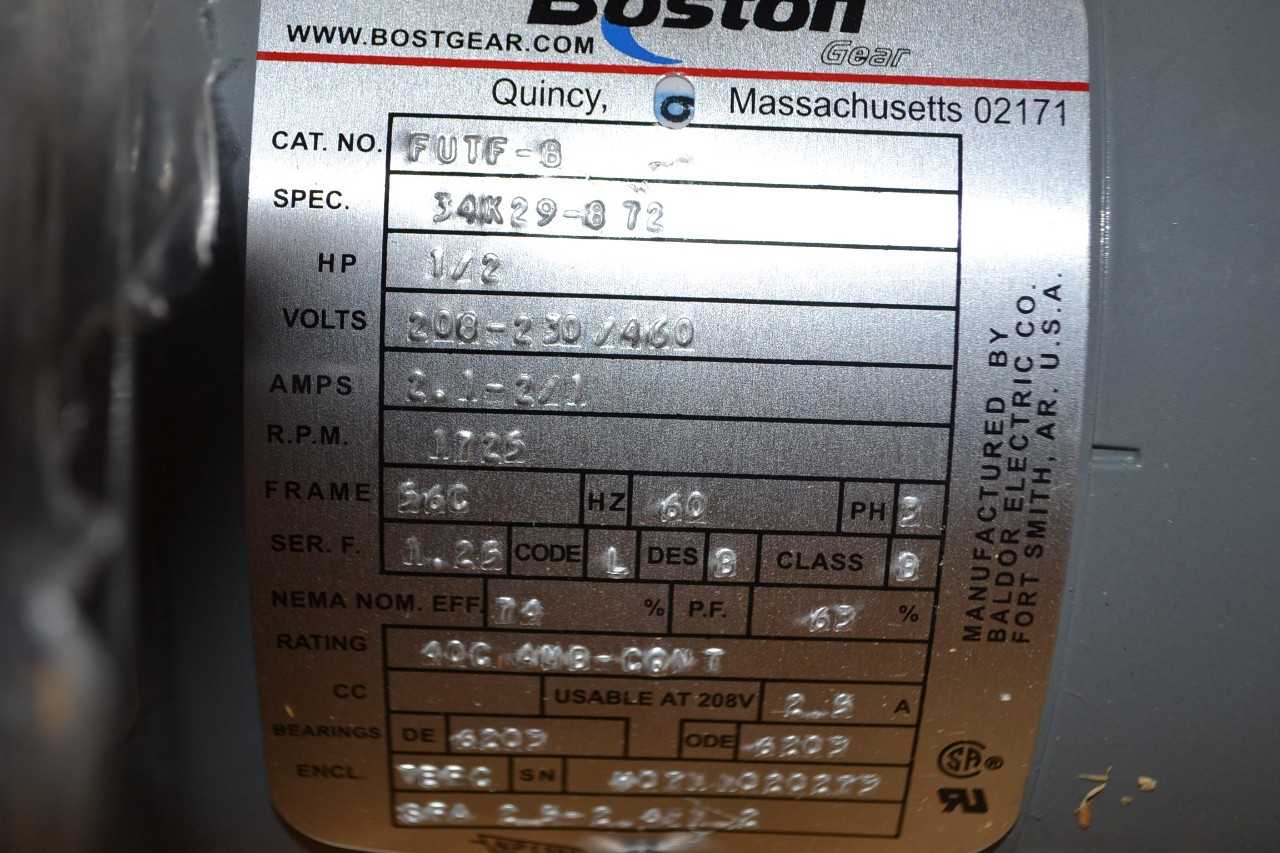 NEW BOSTON FUTF-B, 1/2 HP  460V ELECTRIC MOTOR - ELECTRIC MOTORS