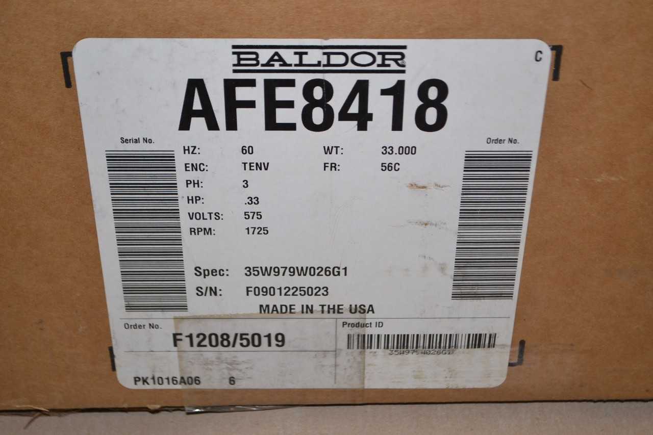 NEW BALDOR 35W979W026G1, .33HP ELECTRIC MOTOR - ELECTRIC MOTORS