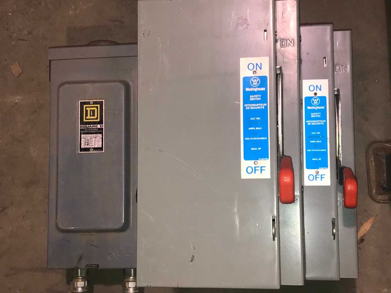 SQUARE D/ WESTINGHOUSE SAFETY SWITCHES (QTY 3) - MISCELLANEOUS