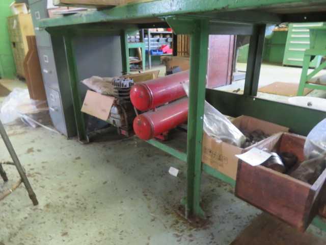 Steel table and contents on table - MISCELLANEOUS