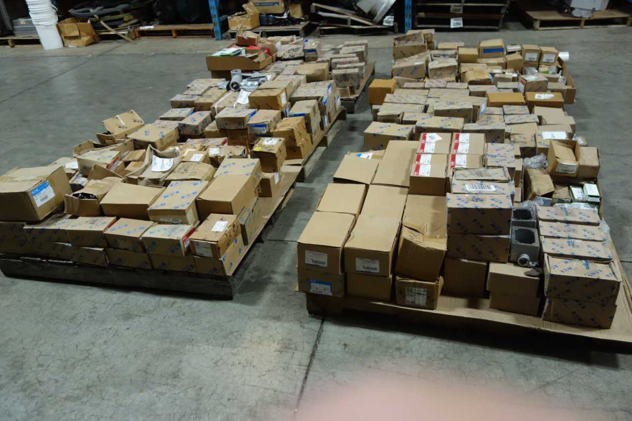 6 PALLETS OF ASSORTED ELECTRICAL CONDUIT, FITTINGS, AND HARDWARE - ELECTRICAL COMPONENTS