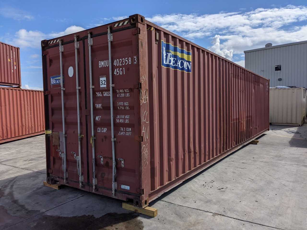BEACON 40FT HIGH CUBE SHIPPING CONTAINER - INDUSTRIAL PARTS