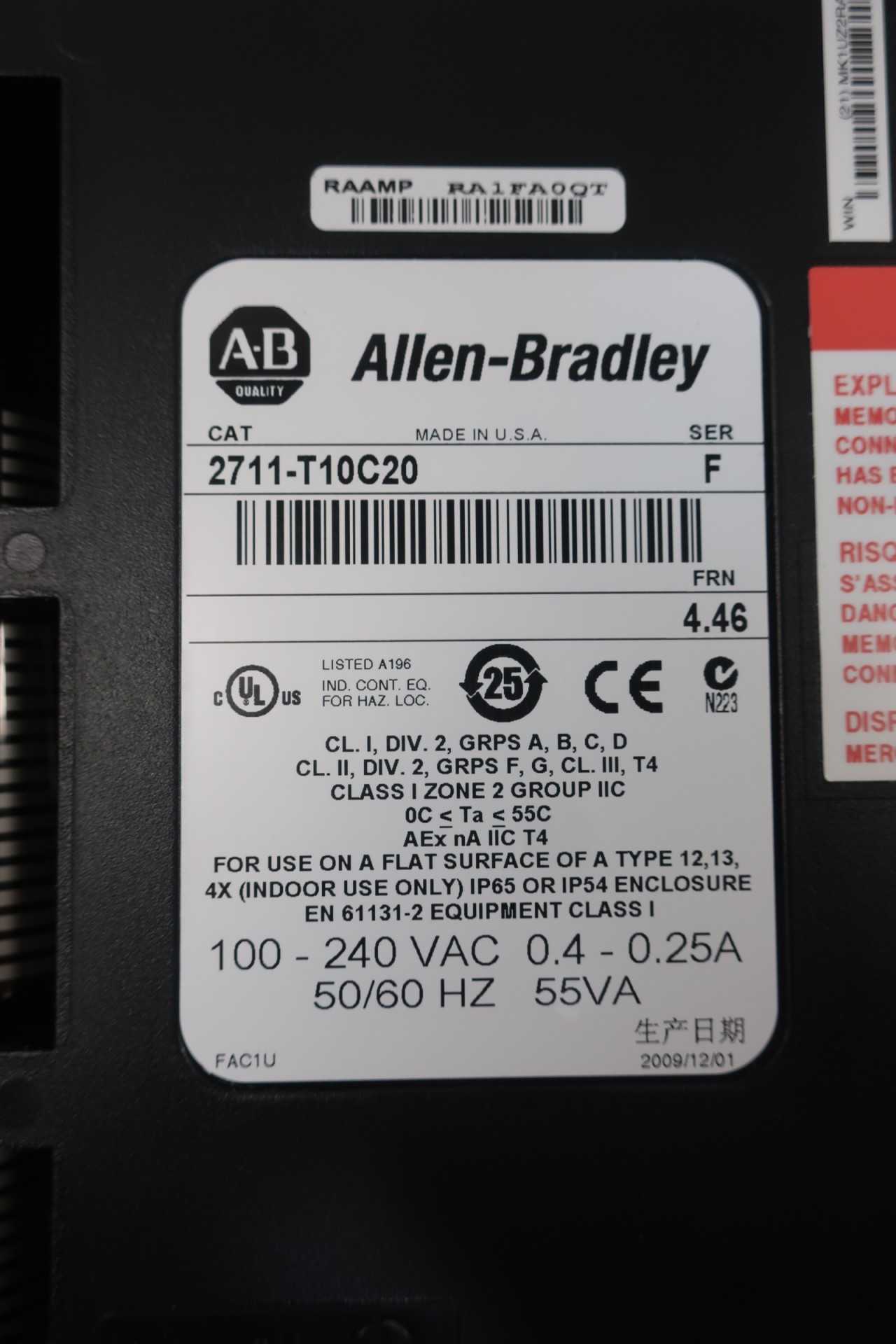 ALLEN BRADLEY 2711-T10C20 PANELVIEW 1000 OPERATOR INTERFACE PANEL SER F - AUTOMATION & CONTROLS