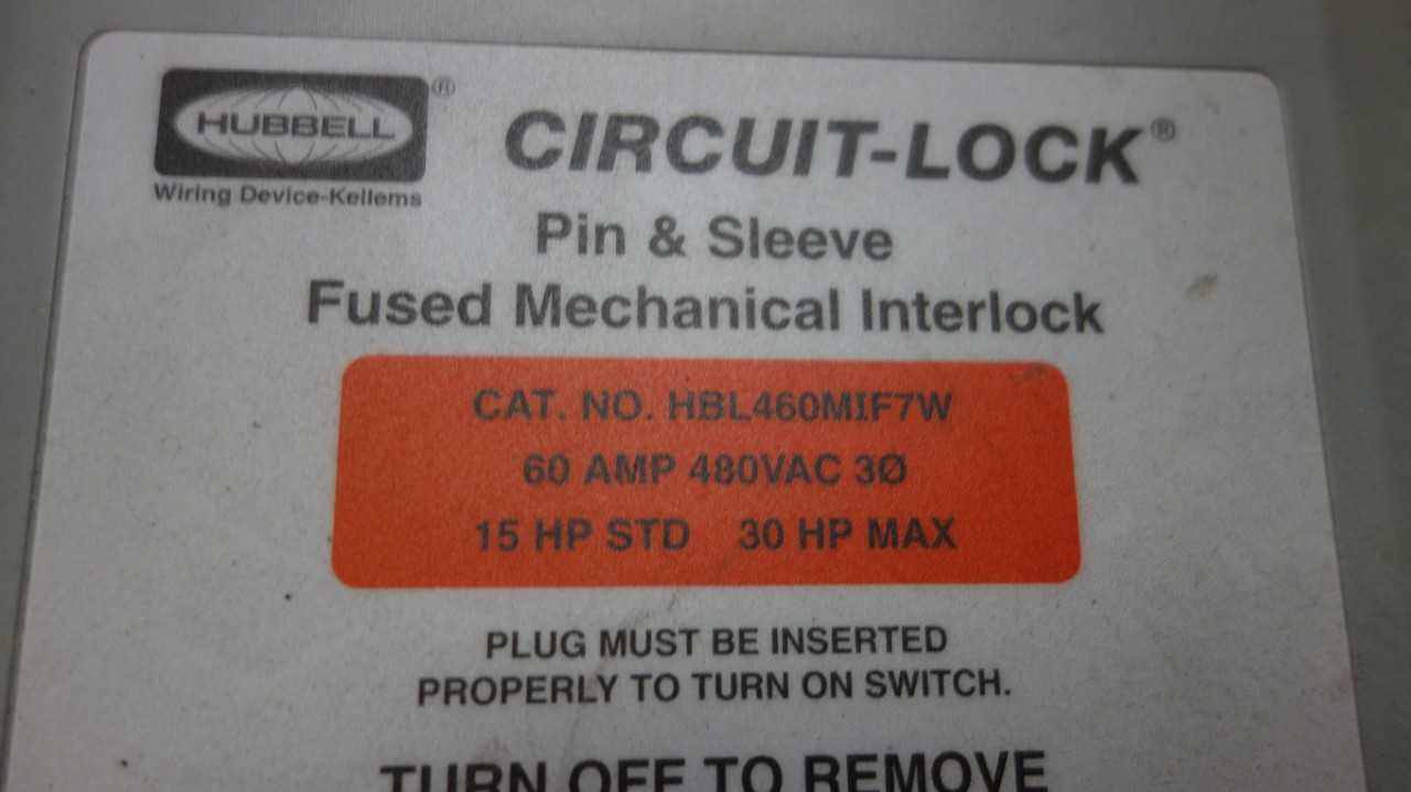 HUBBELL HBL460MIF7W 60AMP INTERLOCK DISCONNECT - DISCONNECT SWITCHES