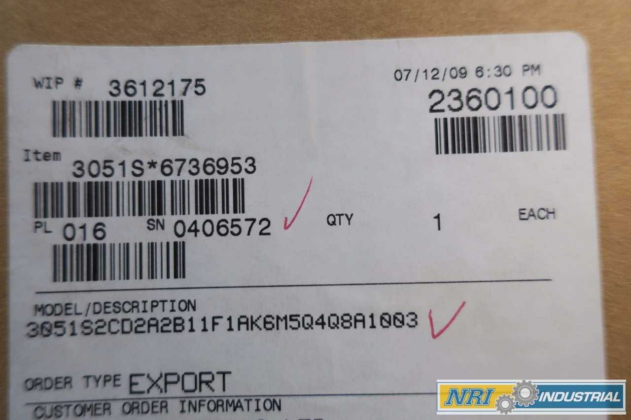 ROSEMOUNT 3051S2CD2 PRESSURE TRANSMITTER - INSTRUMENTATION