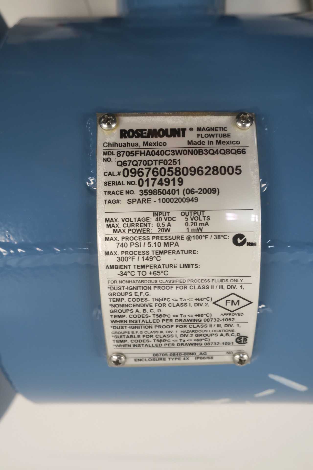 ROSEMOUNT 8705FHA040 FLOW TUBE - INSTRUMENTATION