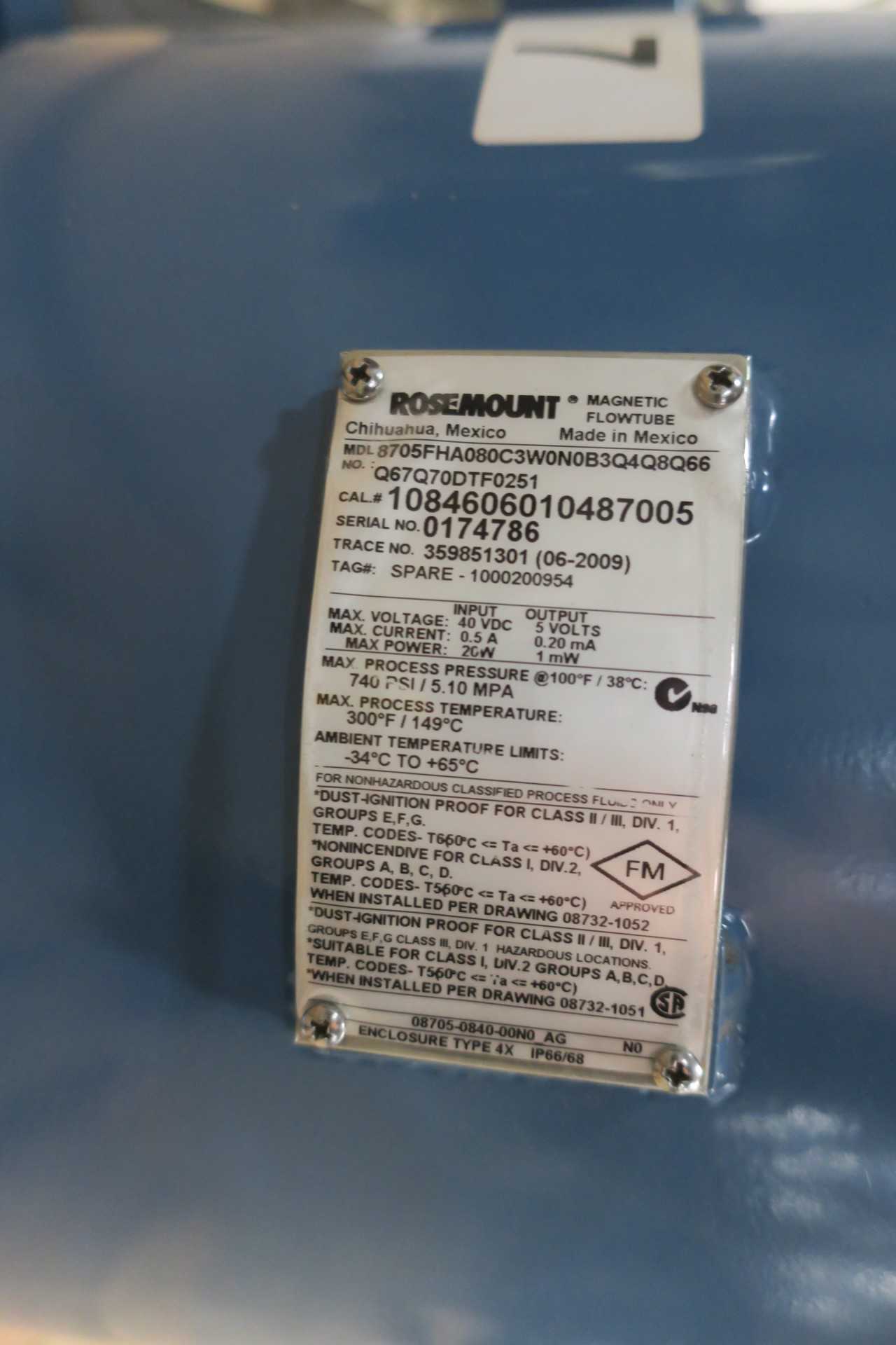 ROSEMOUNT 8705FHA080 FLOW TUBE - INSTRUMENTATION