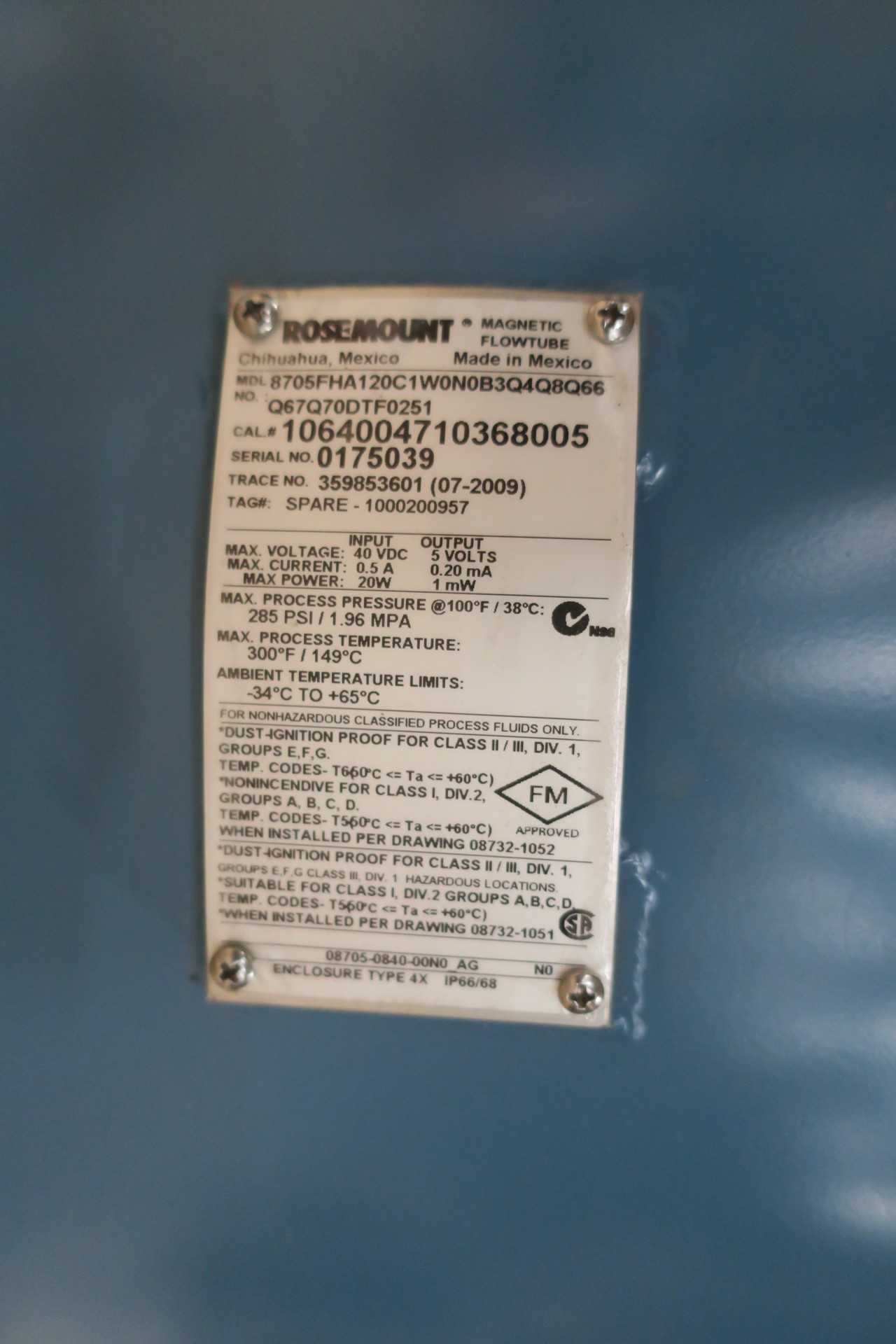 ROSEMOUNT 8705FHA120 FLOW TUBE - INSTRUMENTATION