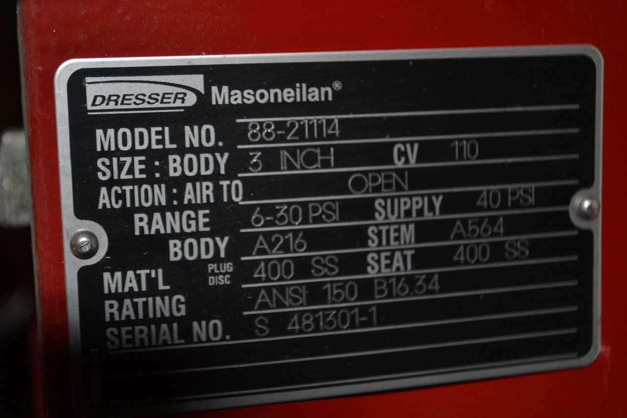 MASONELLAN CONTROL VALVE 88-2114, 3IN, FLANGED GLOBE VALVE  - CONTROL VALVE