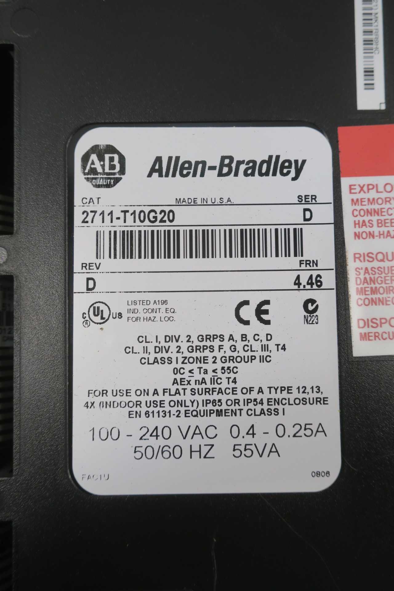 ALLEN BRADLEY 2711-T10G20 PANELVIEW 1000 OPERATOR INTERFACE REV D SER D - HMIS & DISPLAYS