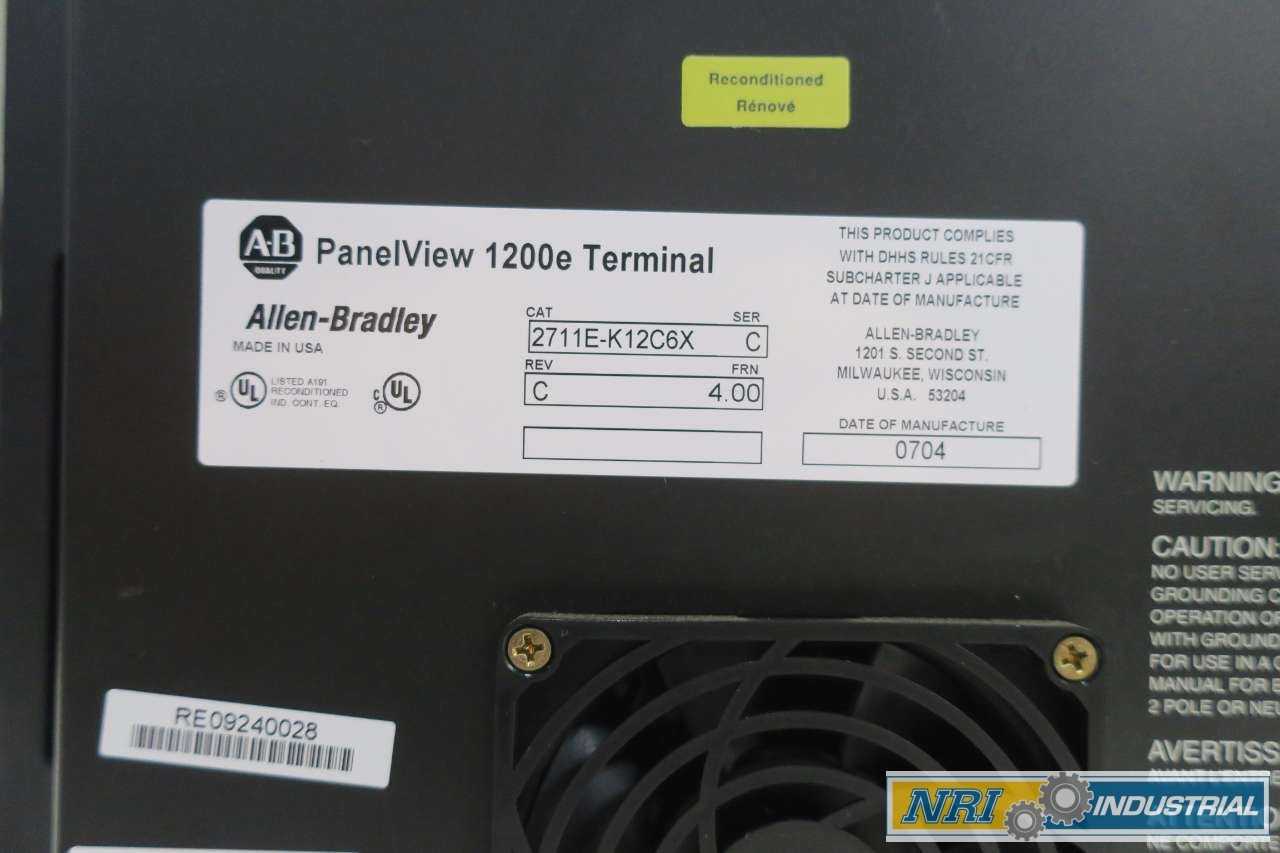 ALLEN BRADLEY 2711E-K12C6X PANELVIEW 1200E SER C REV C INTERFACE PANEL - HMIS & DISPLAYS