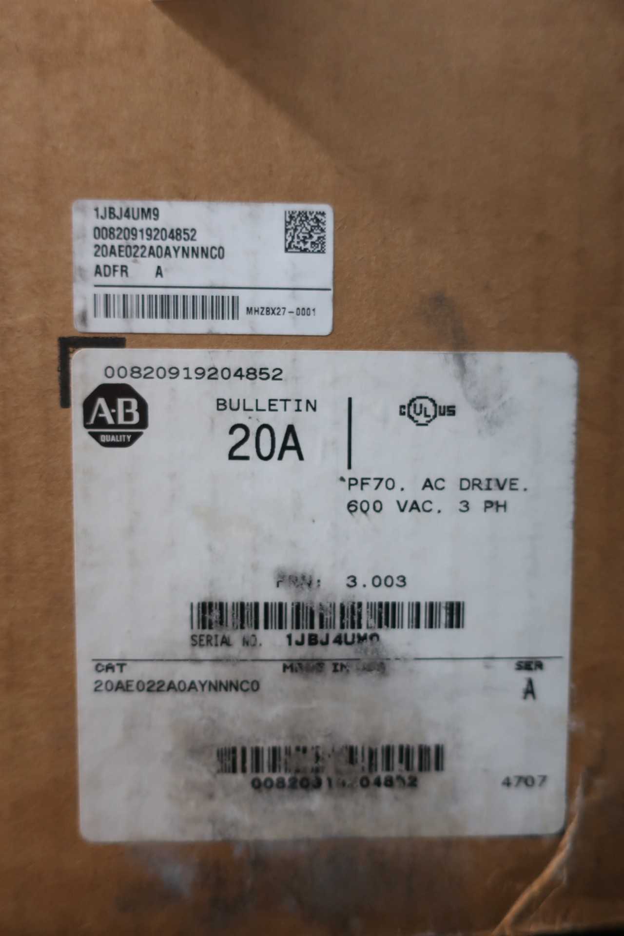 NEW ALLEN BRADLEY 20AE022A0AYNNNC0 POWERFLEX 70 MOTOR DRIVE 20HP 575V-AC - MOTOR DRIVES