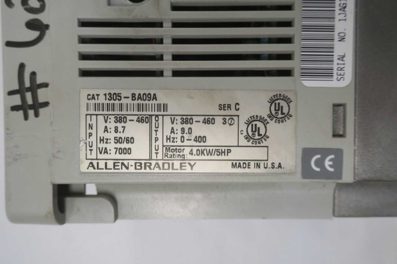ALLEN BRADLEY 1305-BA09A 5HP MOTOR DRIVE - MOTOR DRIVES