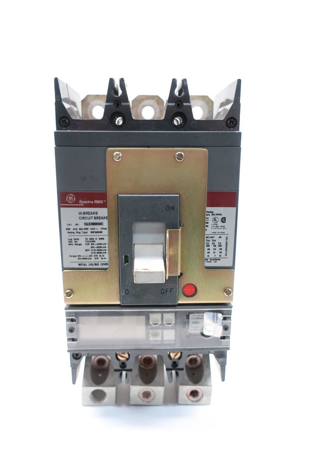 GE SGLB36BB6600C SPECTRA RMS CIRCUIT BREAKER 600A 3P 600V-AC W/600A PLUG  - CIRCUIT BREAKERS