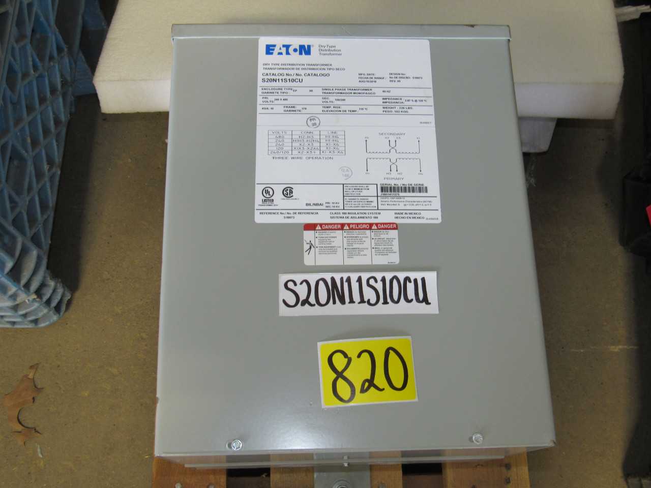Eaton Dry Type Transformer - CONTROL TRANSFORMERS