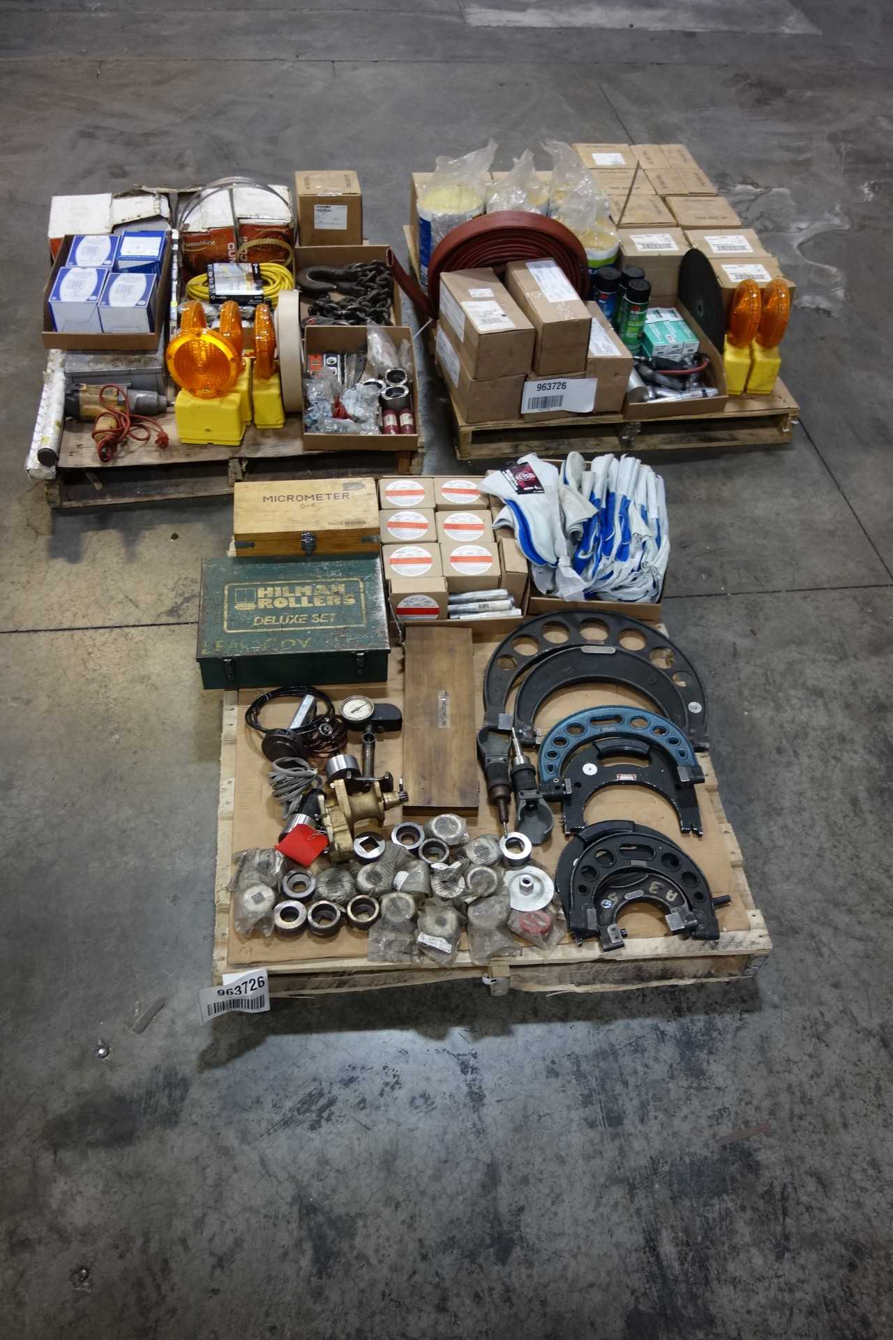 3 PALLETS OF ASSORTED TOOLS AND SHOP SUPPLIES - HAND TOOLS