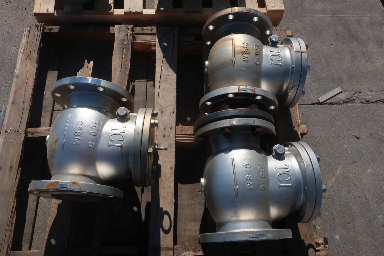 LOT OF 3 TCI 6IN FLANGED CHECK VALVES SWING GATE - CHECK VALVE