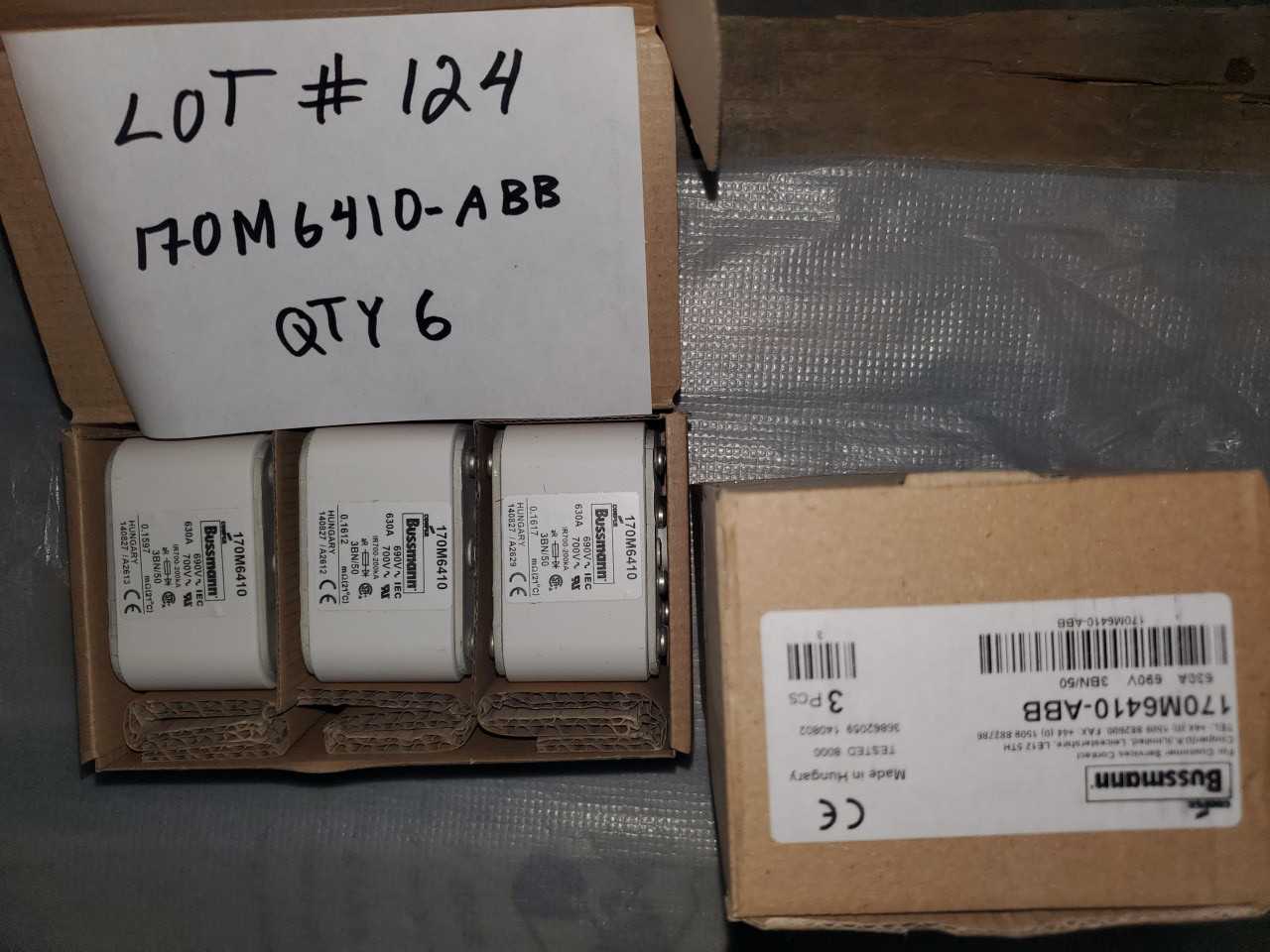 BUSSMANN FUSE 170M6410-ABB QTY. 6 - AUTOMATION & CONTROLS BUSSMANN FUSE 170M6410-ABB QTY. 6 - AUTOMATION & CONTROLS