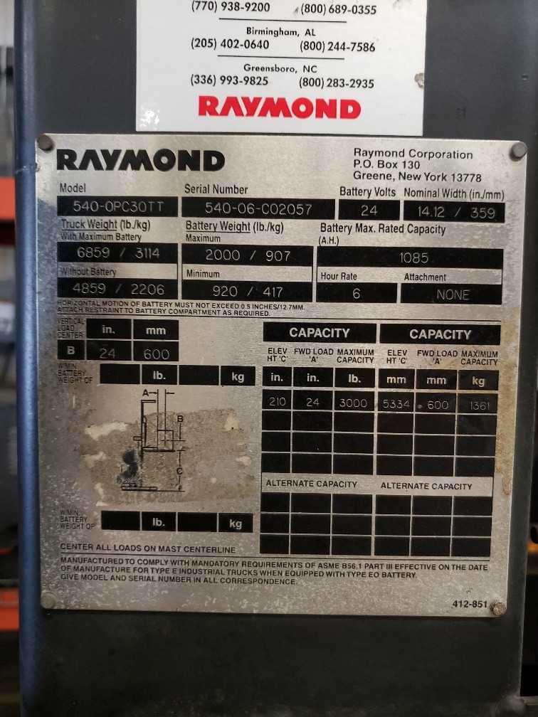 2006 Raymond EASI540-OPC30TT order picker Columbia SC - ORDER PICKER