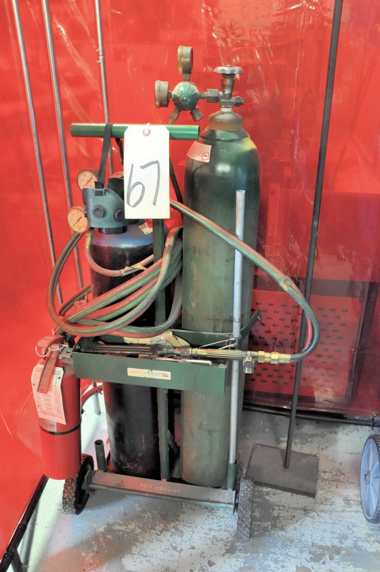 Oxygen/Acetylene Outfit with Hose, Torch, Gauges, Tanks and Cart - WELDING EQUIPMENT