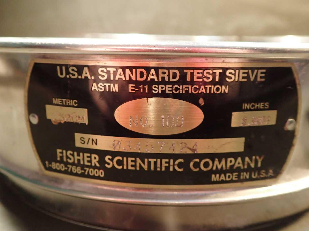 4 Pc Lot of ASTM E-11 8" Stainless Steel Sieves #100 & #400, Screens Need Repair - LAB & SCIENTIFIC