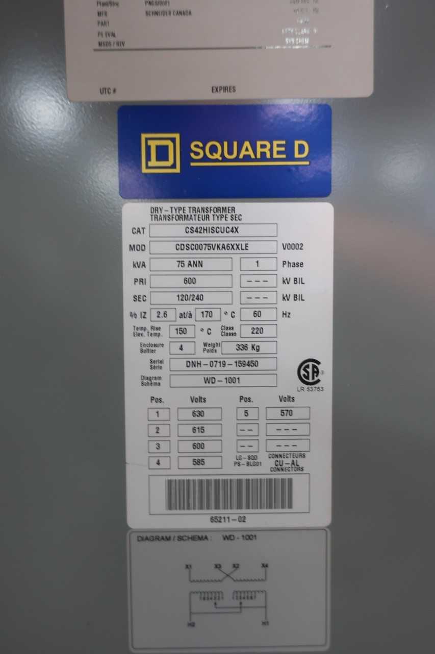 SQUARE D TRANSFORMER - CONTROL TRANSFORMERS