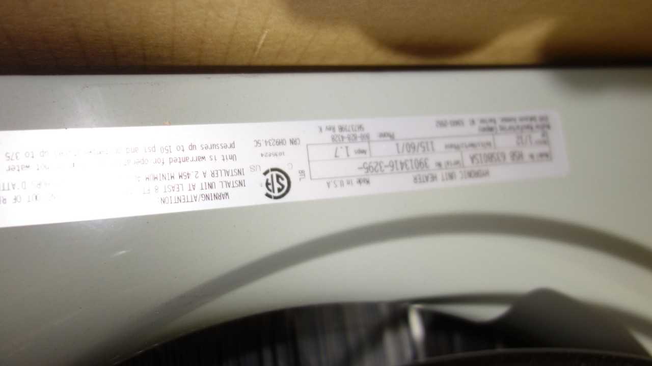 MODINE HSB 63SB01SA 1/12HP 115V-AC HYDRONIC UNIT HEATER - TEMPERATURE CONTROL COMPONENTS