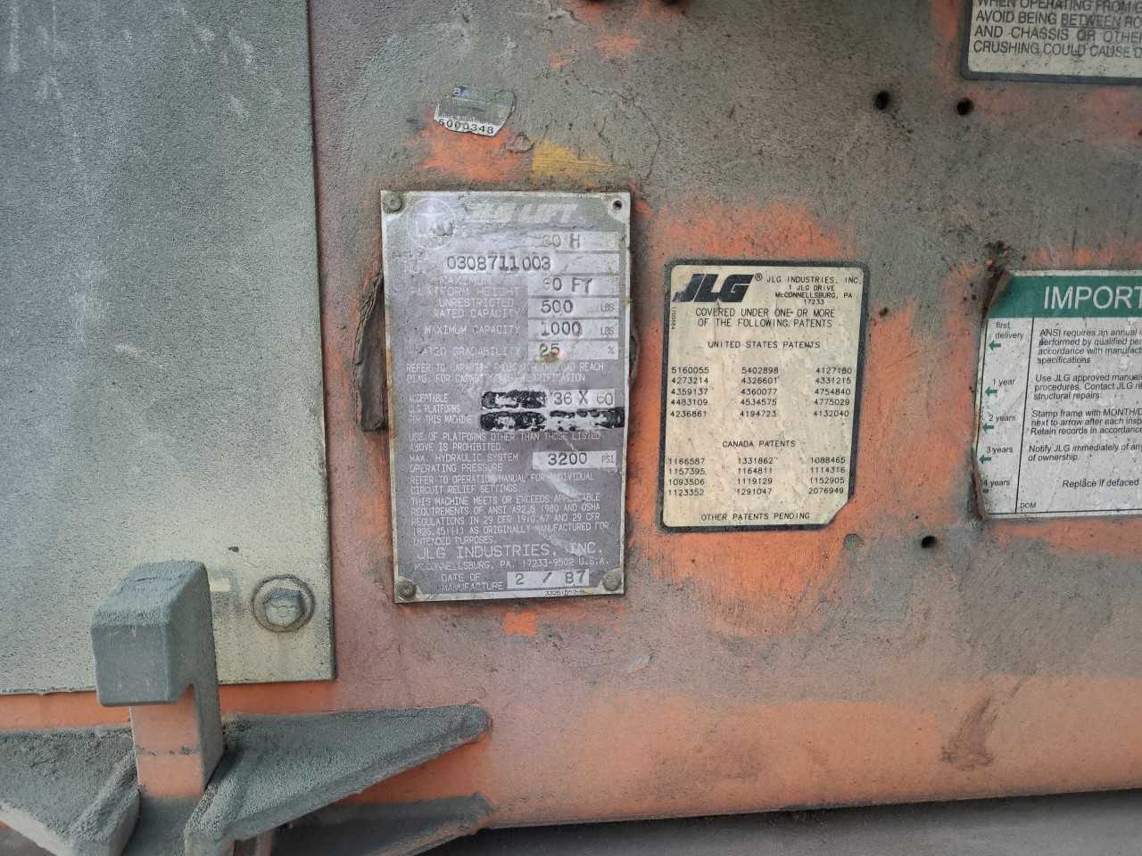 JLG 60' BOOMLIFT (Lot 2586541) San Antonio, TX - BOOM LIFTS