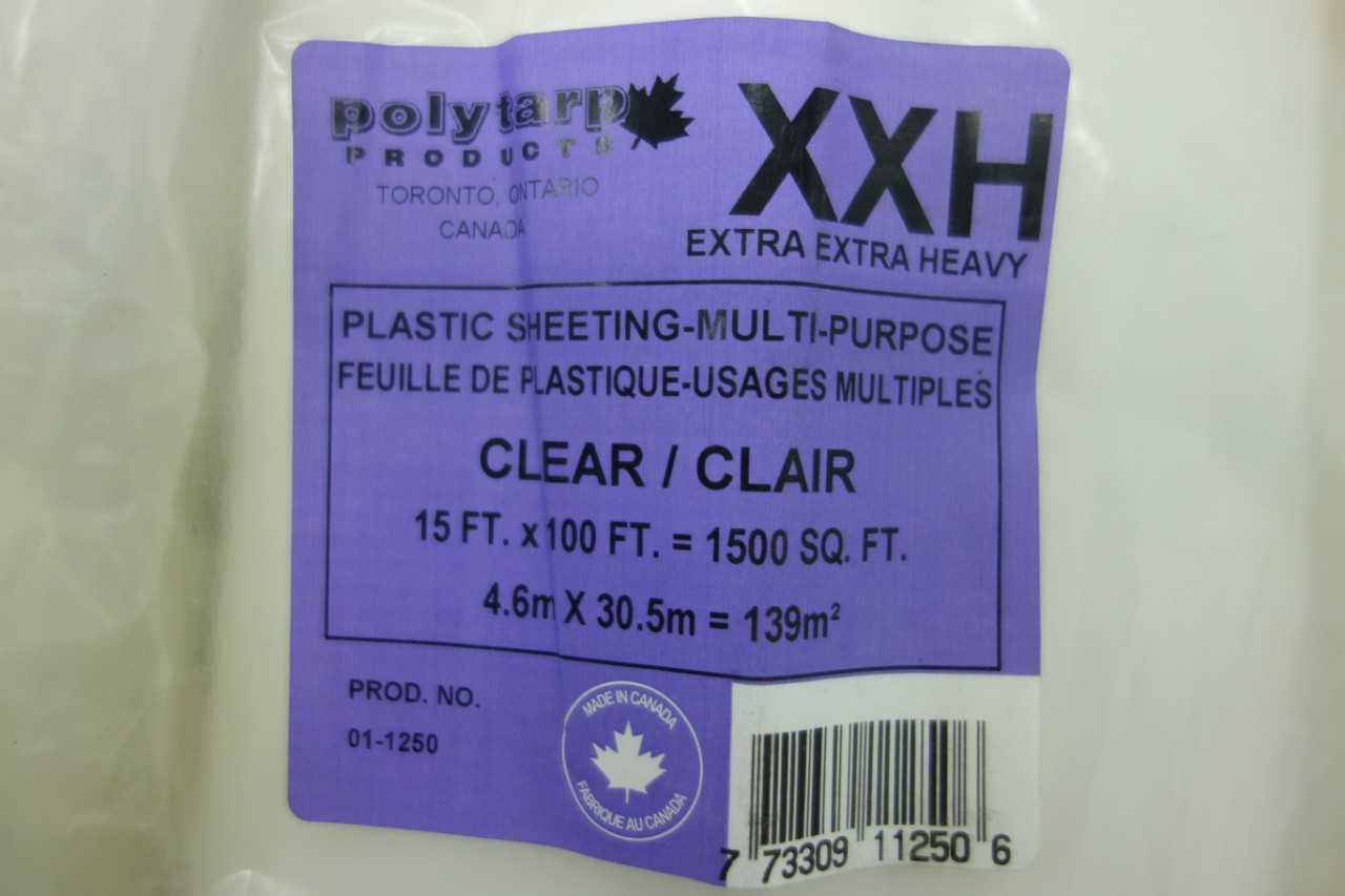 LOT OF 5 ROLLS OF MULTI-PURPOSE PLASTIC SHEETING - MACHINE TOOLING