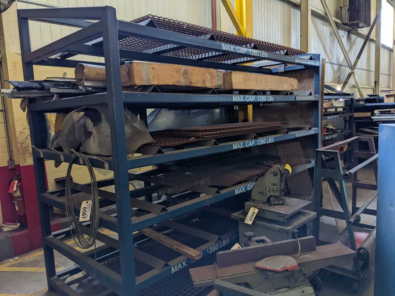PLATE RACKING WITH CONTENTS,ASSORTED STEEL MESH - PALLET RACKING