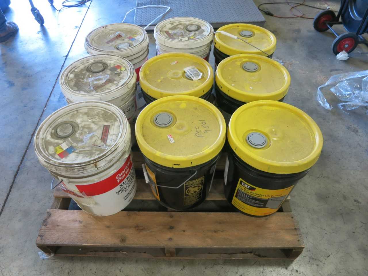 LOT OF ASSORTED COOLANT AND GREASE CAT ELC EC-1 238-8649 INGERSOLL-RAND XL-740HT - ELECTRIC POWER TOOLS