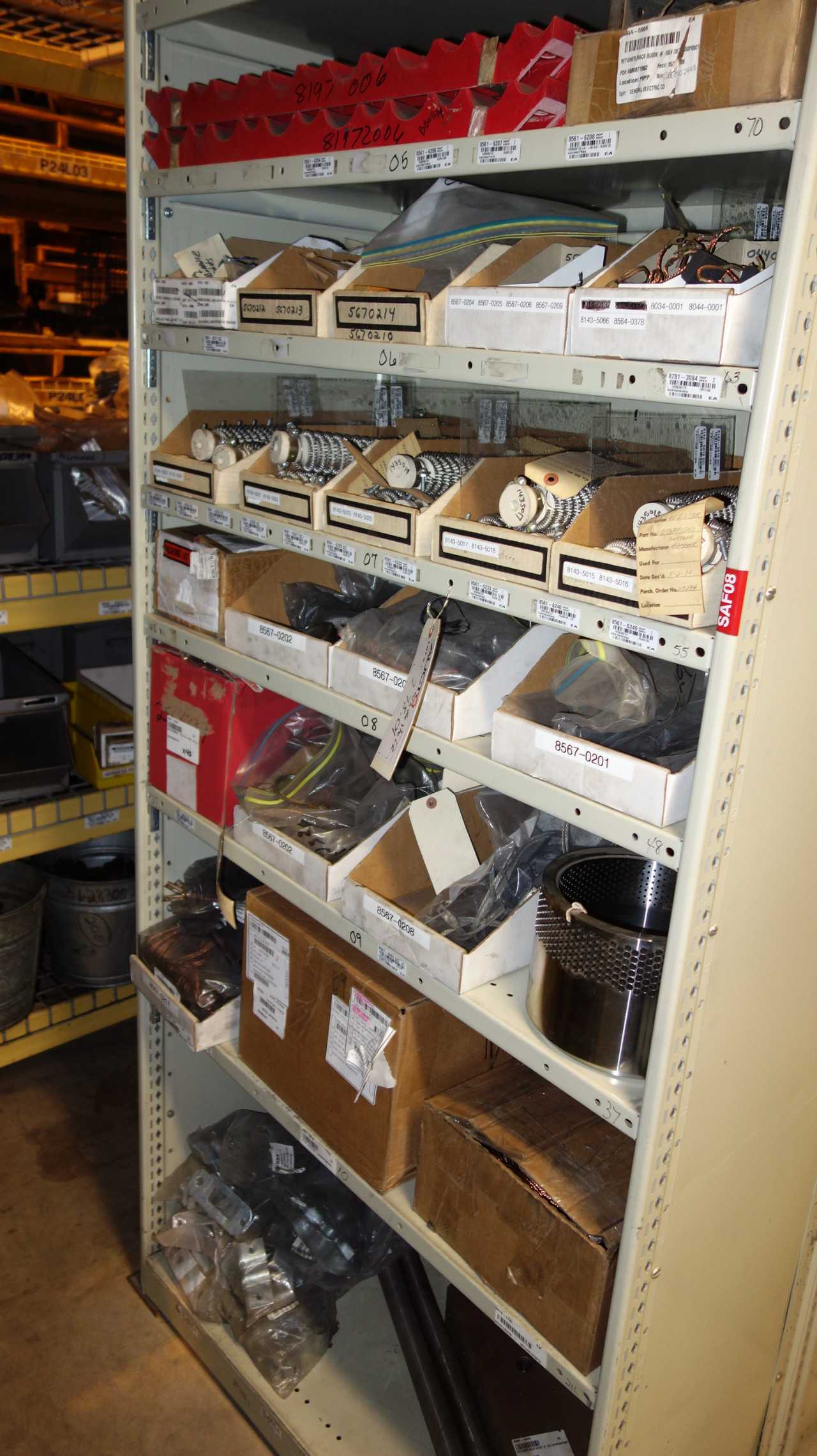 CONTENTS OF 1 SHELF COLUMN, MOTOR PARTS - ELECTRIC MOTORS