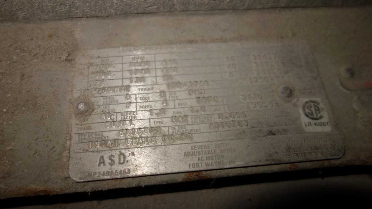 GE AC MOTOR 509LL 300HP 460V-AC ELECTRIC MOTOR - ELECTRIC MOTORS
