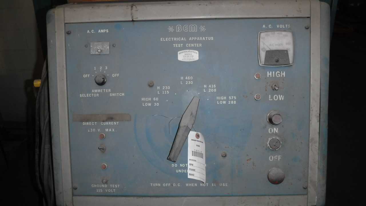 BEM Electrical Apparatus Motor Test Center - ELECTRICAL COMPONENTS