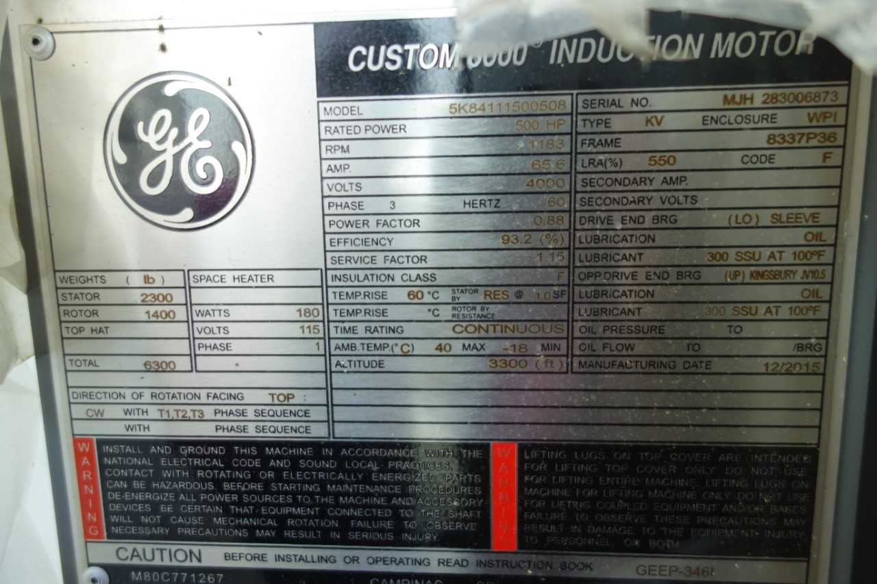 GE 5K84111500508 VERTICAL CUSTOM 8000 MOTOR - ELECTRIC MOTORS