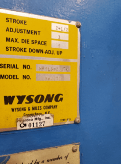Wysong H4072 40 Ton Brake Press - PRESSES