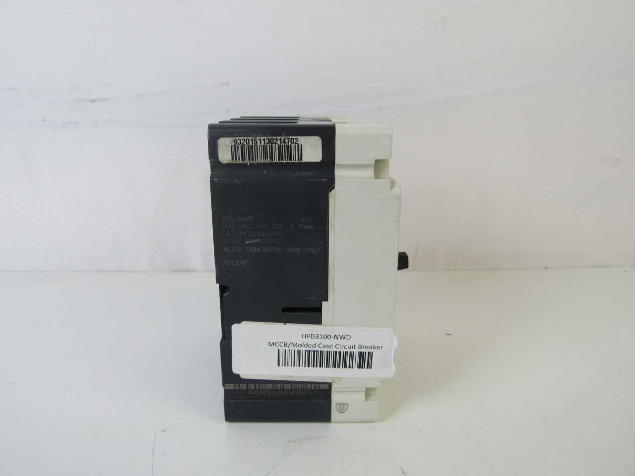 Lot of Quantity 1x HFD3100 MCCB/Molded Case Circuit Breaker - CIRCUIT BREAKERS