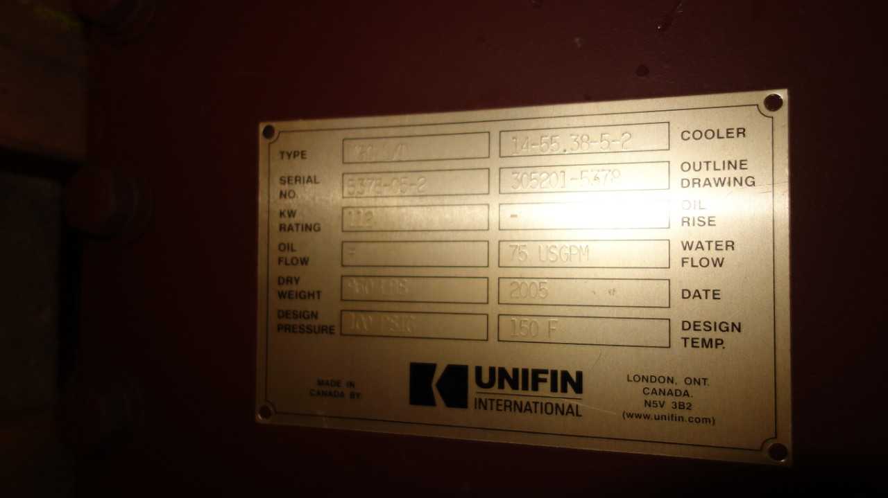 KUNIFIN MGC L/D 112KW 75GPM COOLER - PUMPS