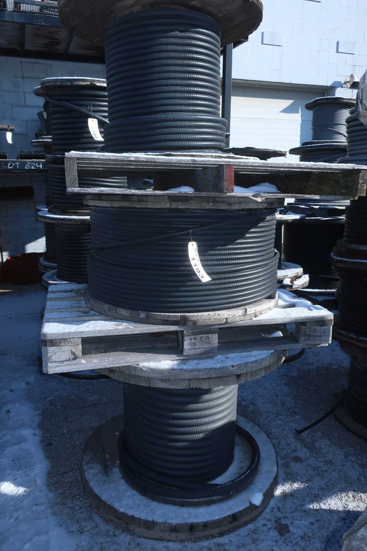 3 SPOOLS OF ASSORTED INSULATED CABLE-WIRE - ELECTRICAL COMPONENTS